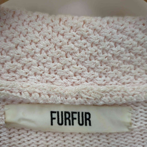 ファーファー furfur リネン混 チュール デザイン カーディガン レディース FREE