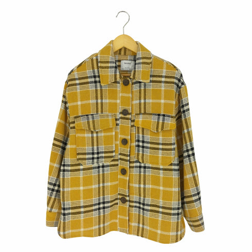 ベルシュカ BERSHKA ネルチェックシャツジャケット レディース M/L