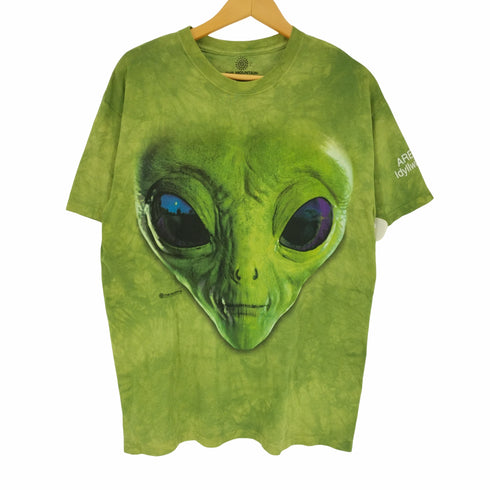 ザマウンテン the mountain エイリアン 大判 プリント S/S Tシャツ メンズ import:L