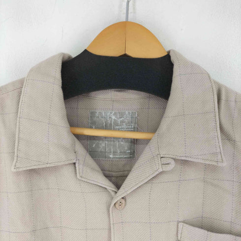 アンダーカバー UNDERCOVER 00AW MELTING POT期 格子 袖切替 コットンネル オープンカラーシャツ メンズ JPN:L