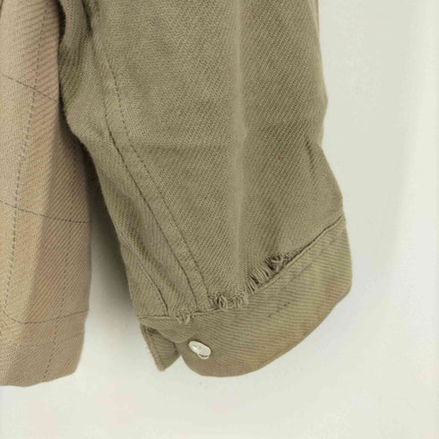 アンダーカバー UNDERCOVER 00AW MELTING POT期 格子 袖切替 コットンネル オープンカラーシャツ メンズ JPN:L