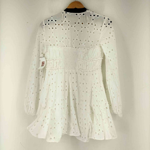 ザラ ZARA SHORT DRESS WITH CUTWORK EMBROIDERY レディース S