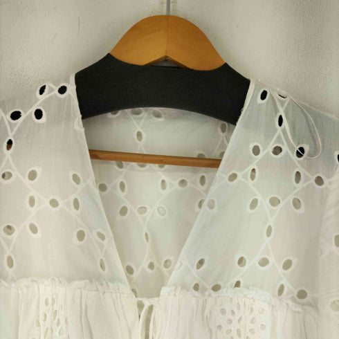 ザラ ZARA SHORT DRESS WITH CUTWORK EMBROIDERY レディース S