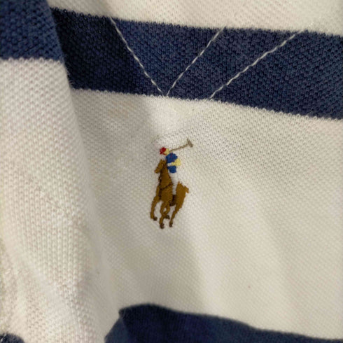 ポロバイラルフローレン Polo by RALPH LAUREN ポニー刺繍 半袖ボーダー鹿の子ラガーシャツ メンズ import:L