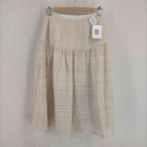 ミュラーオブヨシオクボ muller of yoshiokubo フレアスカート ロング ウール混 レース 刺繍 レディース JPN:38