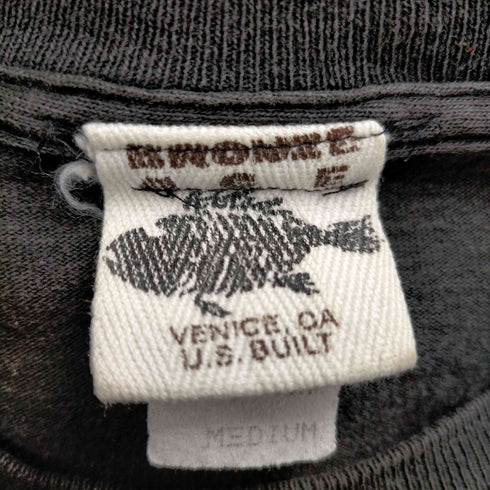ブロンズ エイジ BRONZE AGE 90S USA製 OLD サークルフィッシュ バックプリント 半袖Tシャツ メンズ import:M