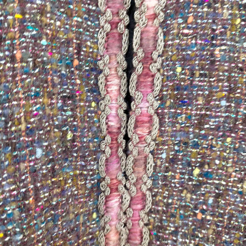 レリアン Leilian ツイード ノーカラージャケット 刺繍 総柄 レディース JPN:11号