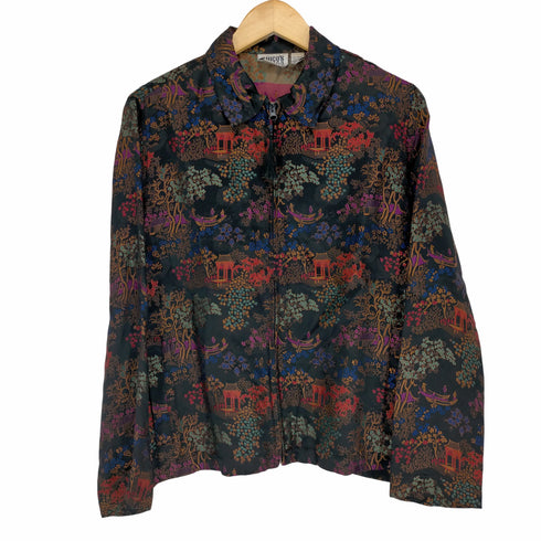 チコ CHICO'S ジャガード織 総柄マルチカラージップブルゾン レディース JPN:1