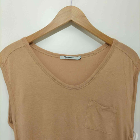 ティーバイアレキサンダーワン T by Alexander Wang レーヨン フロントポケット タンクトップTシャツ レディース