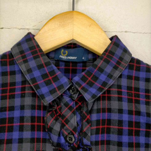 フレッドペリー FRED PERRY フロントフリルチェックネルシャツ レディース JPN:M