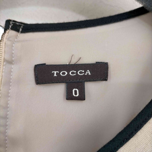 トッカ TOCCA ワンピース ウール Aライン リボン 七分袖 Vネック ひざ丈 レディース JPN:0
