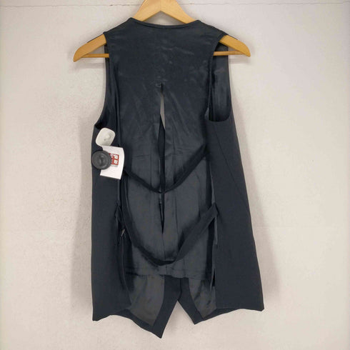 アンドゥムルメステール Ann DEMEULEMEESTER バックストラップデザインロングジレ メンズ US:38