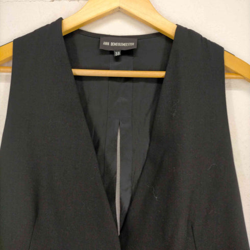 アンドゥムルメステール Ann DEMEULEMEESTER バックストラップデザインロングジレ メンズ US:38