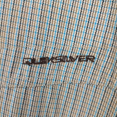 クイックシルバー Quiksilver 00s フロントロゴ刺繍 チェックジップアップブルゾン メンズ import:L