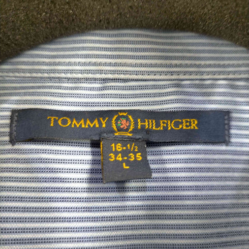 トミーヒルフィガー TOMMY HILFIGER 片ポケ ストライプL/Sシャツ メンズ import:L 16 1/2