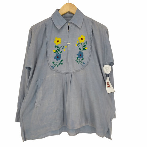 70S~ フロント刺繍プルオーバーブラウス メンズ