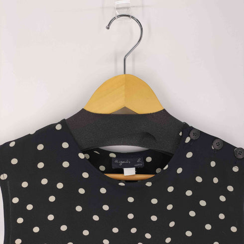 アニエスベー agnes b. PARIS ドットチュニック ワンピース ショルダーボタン レディース