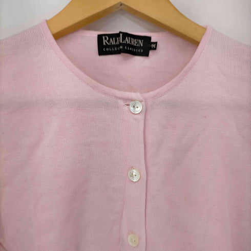 ラルフローレン RALPH LAUREN コットンノーカラーカーディガン レディース import:M