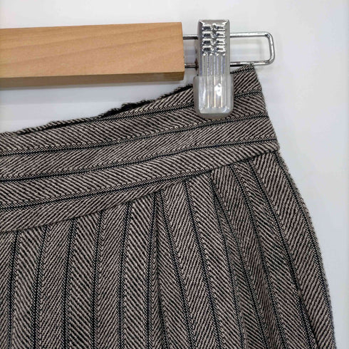 アドーア ADORE 19SS コットンリネン サーブルヘリンボーン タックワイドパンツ レディース 36