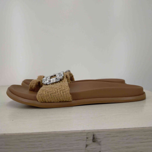 ユナイテッドアローズグリーンレーベルリラクシング UNITED ARROWS green label relaxing ビジューフラット トングサンダル レディース L