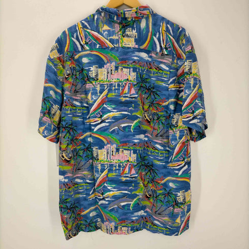 イオラニ IOLANI USA製 S/S 総柄レーヨンアロハシャツ メンズ JPN:L