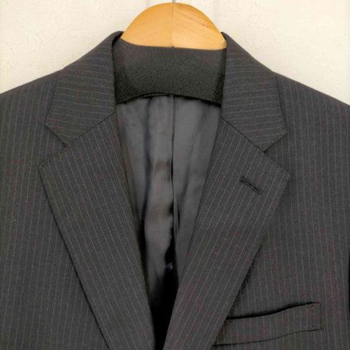 ポロバイラルフローレン Polo by RALPH LAUREN MADE IN ITALY 総裏 段返り3つボタン ストライプウールテーラードジャケット メンズ 37R-AB4