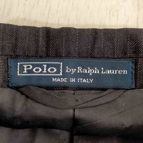 ポロバイラルフローレン Polo by RALPH LAUREN MADE IN ITALY 総裏 段返り3つボタン ストライプウールテーラードジャケット メンズ 37R-AB4