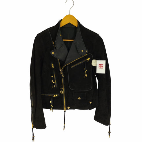 キューエルマンションメーカー QL MansionMaker 17AW GOAT SUEDE DOUBLE RIDERS JACKET メンズ 46