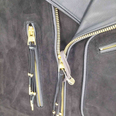 キューエルマンションメーカー QL MansionMaker 17AW GOAT SUEDE DOUBLE RIDERS JACKET メンズ 46