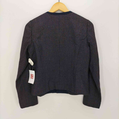 フルギ Rochas チェック柄 レースデザイン ノーカラー ジャケット レディース JPN:9号