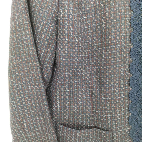 フルギ Rochas チェック柄 レースデザイン ノーカラー ジャケット レディース JPN:9号