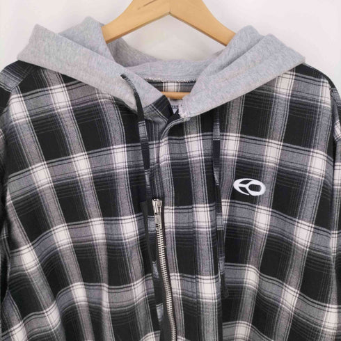 オーワイ OY CHECK ZIPPER HOODIE SHIRTS チェック ジッパー フーディーシャツ メンズ JPN:2