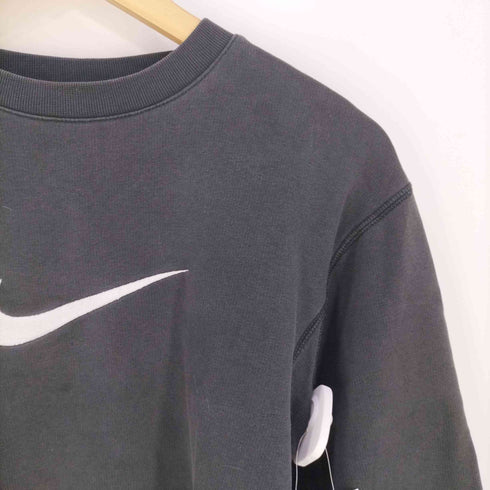 ナイキ NIKE 00s フロントビッグ刺繍 リバース クルーネックスウェット メンズ KIDS:L