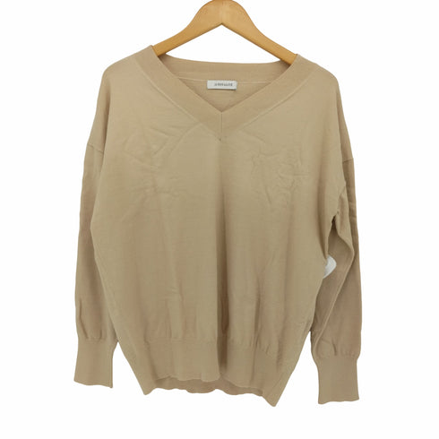 ラトータリテ La Totalite 22AW 14G天竺Vネック プルオーバー ニット レディース FREE
