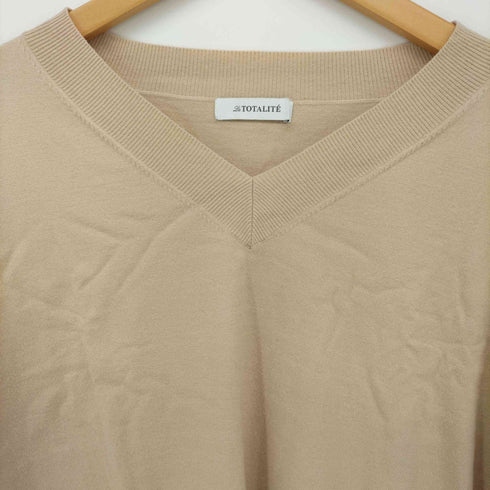 ラトータリテ La Totalite 22AW 14G天竺Vネック プルオーバー ニット レディース FREE