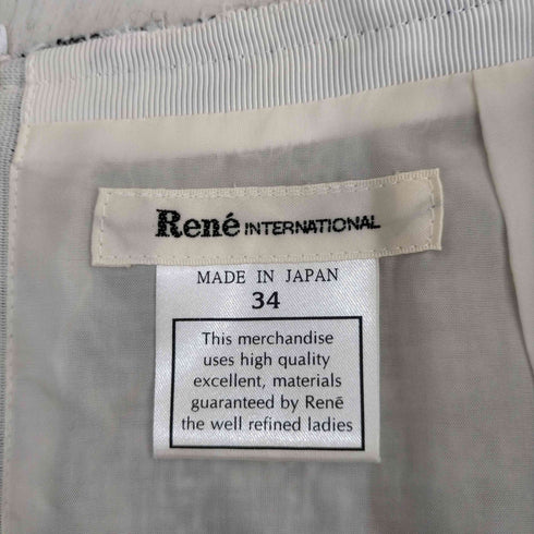 ルネインターナショナル Rene INTERNATIONAL 台形スカート ミニ ツイード フリンジ ウール混 レディース JPN:34