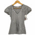 モンクレール MONCLER パフスリーブ シルバーロゴ VネックTシャツ レディース import:XS