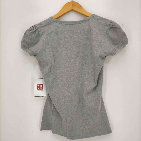 モンクレール MONCLER パフスリーブ シルバーロゴ VネックTシャツ レディース import:XS