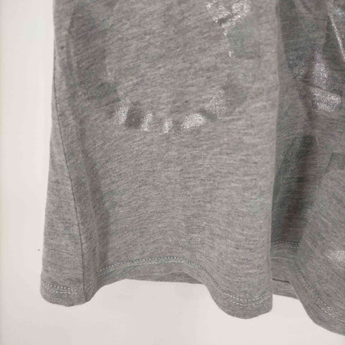 モンクレール MONCLER パフスリーブ シルバーロゴ VネックTシャツ レディース import:XS