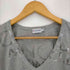 モンクレール MONCLER パフスリーブ シルバーロゴ VネックTシャツ レディース import:XS