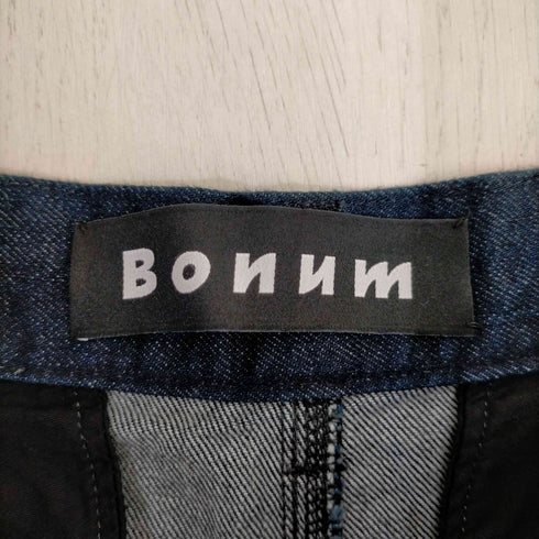 ボナム BONUM 21AW アクセントボタンフレアデニムパンツ ジーンズ ブーツカット ジップフライ レディース JPN:40