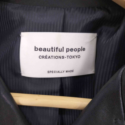 ビューティフルピープル beautiful people 別注 シープレザー ライダースジャケット レディース 150