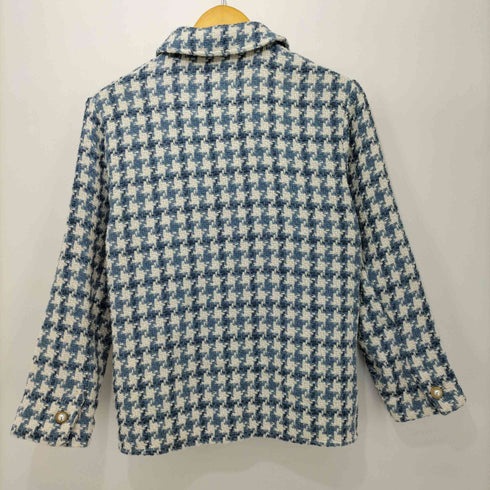 ザラ ZARA パールボタン 襟付きツイードジャケット レディース import:XS