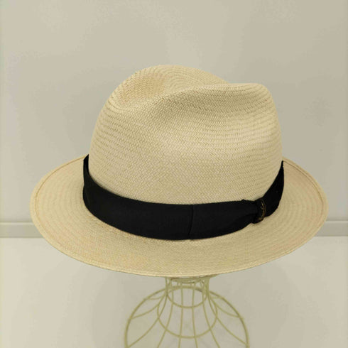 ボルサリーノ Borsalino PANAMA FINE ホワイト ブルー パナマハット メンズ 57