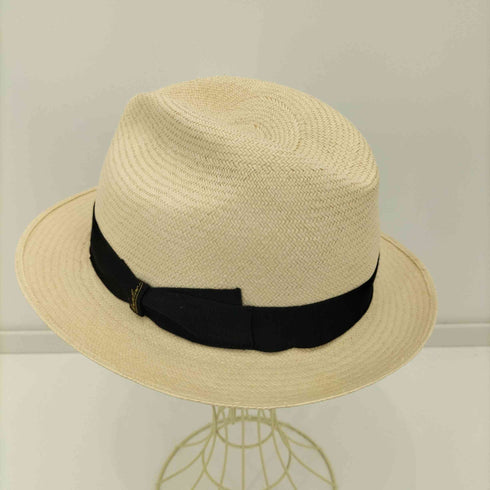 ボルサリーノ Borsalino PANAMA FINE ホワイト ブルー パナマハット メンズ 57