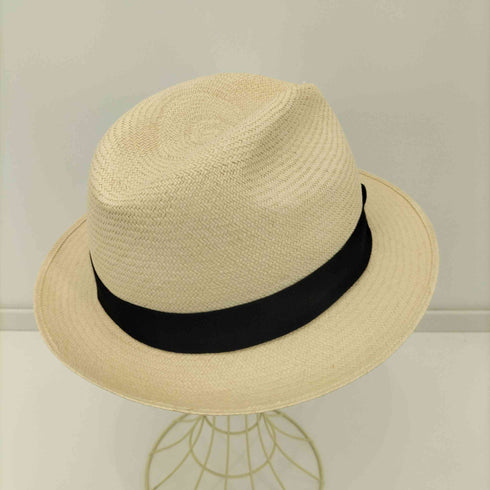 ボルサリーノ Borsalino PANAMA FINE ホワイト ブルー パナマハット メンズ 57