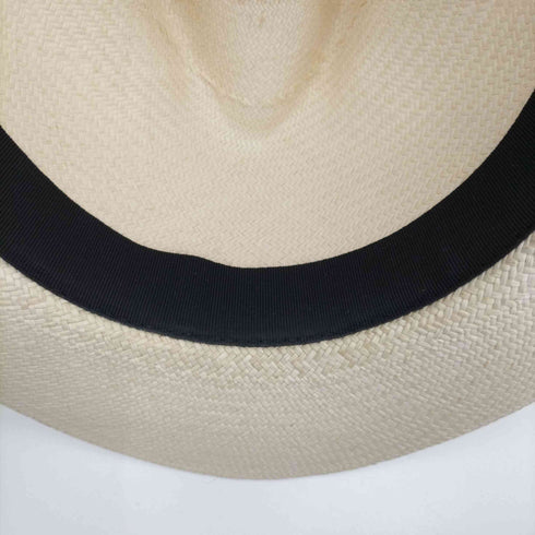 ボルサリーノ Borsalino PANAMA FINE ホワイト ブルー パナマハット メンズ 57