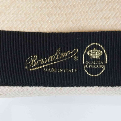 ボルサリーノ Borsalino PANAMA FINE ホワイト ブルー パナマハット メンズ 57
