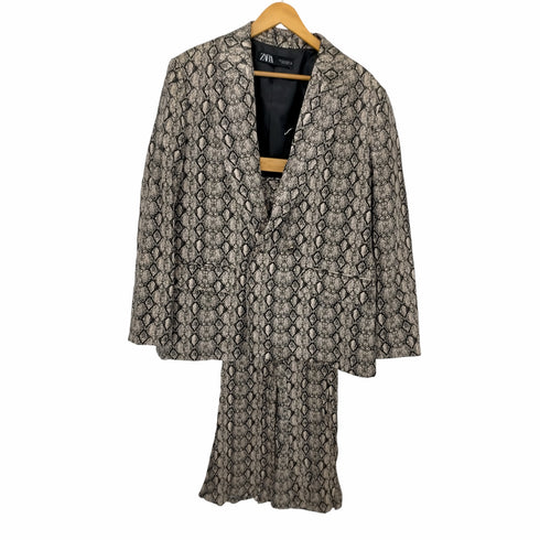 ザラ ZARA FLUID ANIMAL PRINT BLAZER セットアップ レディース import:L