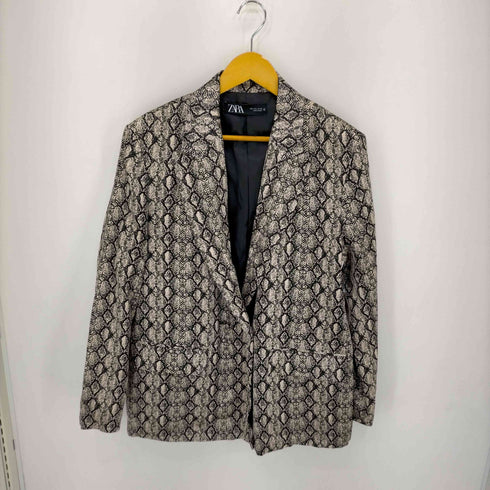 ザラ ZARA FLUID ANIMAL PRINT BLAZER セットアップ レディース import:L